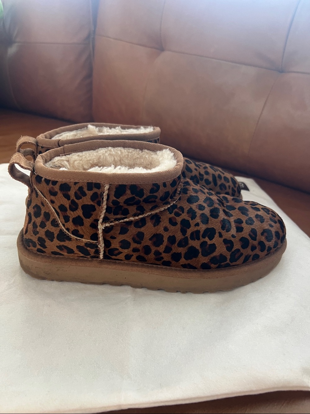 UGG Classic leopard print ultra mini boot size 8